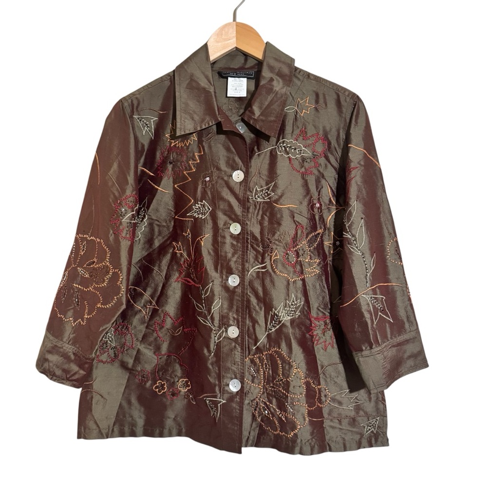 Vintage 100% silk lightweight shirt jacket size m